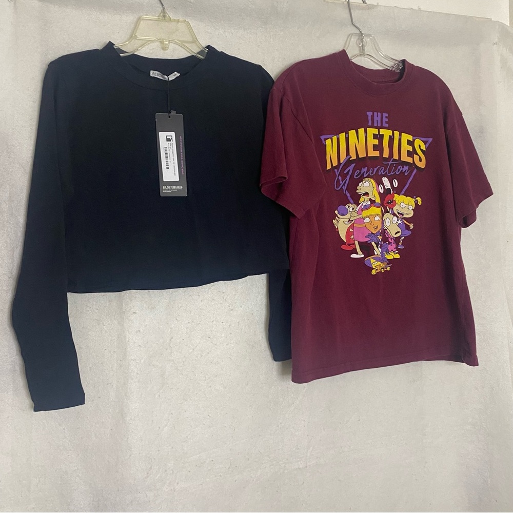 BUNDLE The Nineties Generation Kids T-Shirt & Black Cropped Top